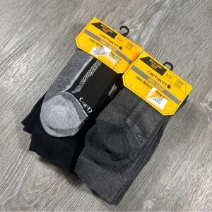 Carhartt L56618 Men's Bundle Black 3-Pack Force Quarter Work Sock Size L 9-12
